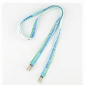 5/8" High Volume Double Bulldog Clip Dye Sublimated Lanyard